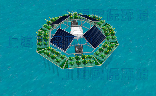 八边形太阳能曝气浮岛效果图